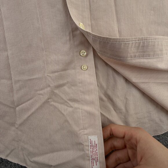 Brooks Brothers Non Iron Button Up Shirt Men Striped 17.5 34 Madison Supima - Picture 11 of 16